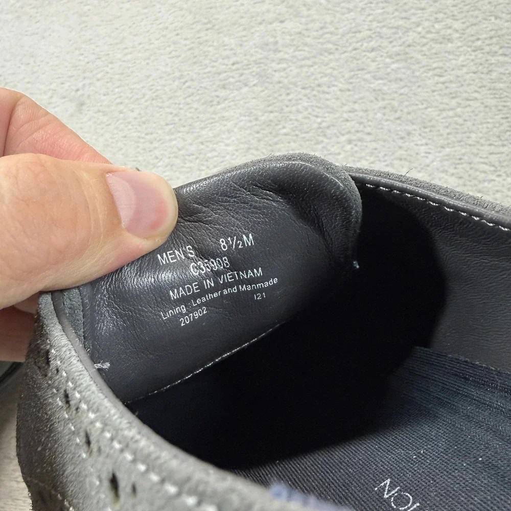 Cole Haan Shoes Men 8.5M Grand Evolution Wingtip Oxford Grey Suede Dress Sneaker
